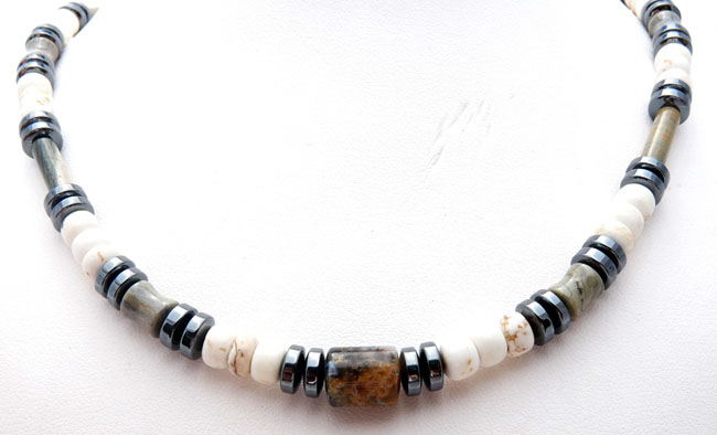 MN0009C-Mens-White-Turquoise-Jasper-Healing-Energy-Chakra-Necklace